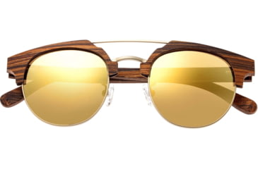 Image of Earth Wood Kai Polarized Sunglass, Brown Stripe/Gold, One Size, ESG024GD