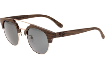 Image of Earth Wood Kai Polarized Sunglass, Walnut Zebrawood/Black, One Size, ESG024BK