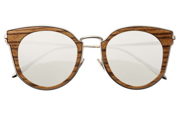 Image of Earth Wood Karekare Polarized Sunglass, Zebra/Silver, One Size, ESG028Z
