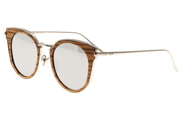 Image of Earth Wood Karekare Polarized Sunglass, Zebra/Silver, One Size, ESG028Z