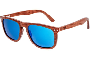 Image of Earth Wood Pacific Polarized Sunglass, Brown/Blue, One Size, ESG008BL