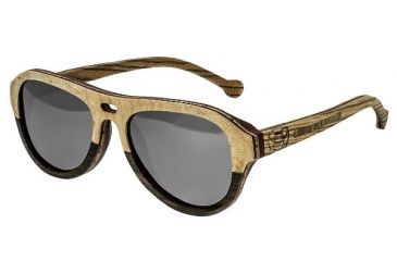 Image of Earth Clearwater Sunglasses. Bamboo Ebony Wood Frame, Black Lens, ESG046BE