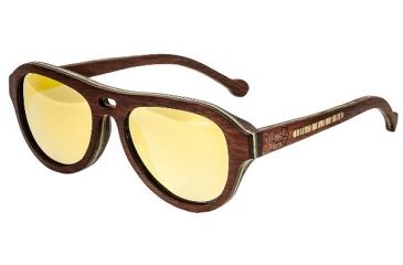 Image of Earth Clearwater Sunglasses.Rosewood Zebra Wood Frame, Yellow Lens, ESG046RZ
