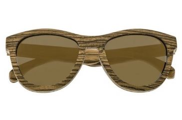 Image of Earth Del Carmen Sunglasses, Zebra Bamboo Wood Frame, Brown Lens, ESG002ZB