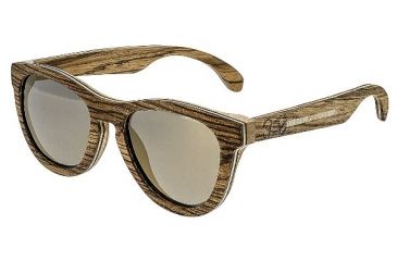 Image of Earth Del Carmen Sunglasses, Zebra Bamboo Wood Frame, Brown Lens, ESG002ZB