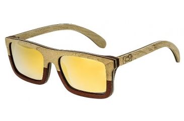 Image of Earth Lanikai Sunglasses, Bamboo Ebony Wood Frame, Yellow Lens, ESG014BE
