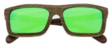 Image of Earth Lanikai Sunglasses, Walnut Zebrawood Wood Frame, Green Lens, ESG014WR