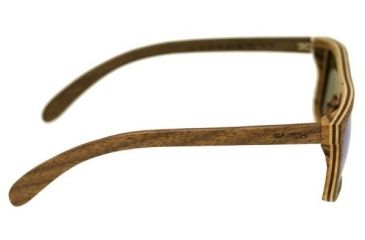 Image of Earth Lanikai Sunglasses, Walnut Zebrawood Wood Frame, Green Lens, ESG014WR