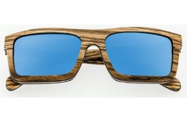 Image of Earth Lanikai Sunglasses, Zebra Rosewood Wood Frame, Blue-Mirror Lens, ESG014ZB