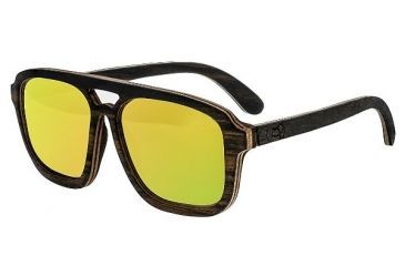 Image of Earth Playa Sunglasses, Ebony Maple Wood Frame, Yellow Lens, ESG062EM