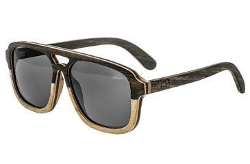 Image of Earth Playa Sunglasses. Ebony Zebrawood Wood Frame, Black Lens, ESG062EZ