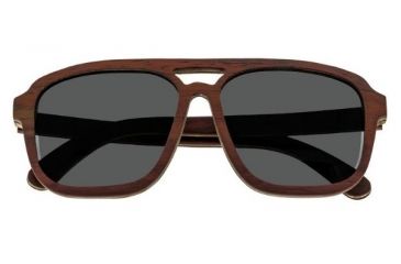 Image of Earth Playa Sunglasses, Rosewood Bamboo Wood Frame, Black Lens, ESG062RB