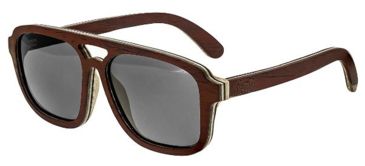 Image of Earth Playa Sunglasses, Rosewood Bamboo Wood Frame, Black Lens, ESG062RB