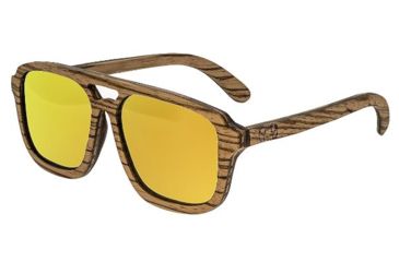 Image of Earth Playa Sunglasses, Walnut Zebrawood Wood Frame, Yellow Lens, ESG062ZW