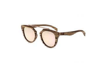 Image of Earth Ceira Polarized Sunglasses, Bamboo &amp; Ebony/Rose Gold, ESG021RG