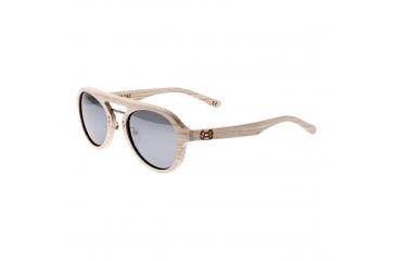 Image of Earth Wood Cruz Sunglasses, White Frame, Silver Polarized Lenses, ESG023SL