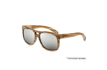 Image of Earth Wood Las Islas Sunglasses, Zebrawood Frame, Black Mirrored Lenses, ESG055Z