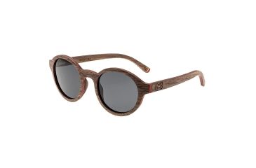 Image of Earth Wood Maho Sunglasses, Brown Frame, Black Lenses, ESG085B