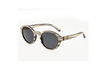 Image of Earth Wood Maho Sunglasses, White Frame,  Black Lenses, ESG085W