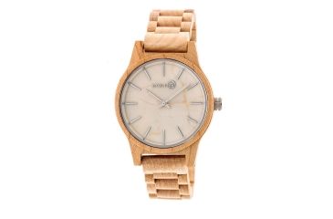 Image of Earth Wood Tuckahoe Marble-Dial Bracelet Watch, Multicolor/Khaki/Tan ETHEW4801
