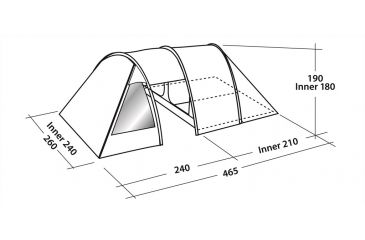 Image of Easy Camp 4-Person Galaxy 400 Tunnel Tent, 2 Rooms, Light/Dark Blue, 5709388076533