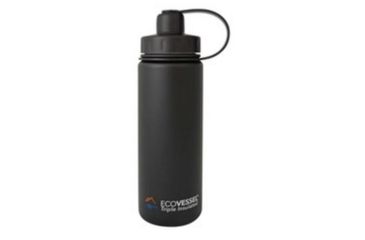 Image of Eco Vessel Boulder Insulated Water Bottle, 20 Oz, Black, BLD600BS