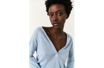 Image of Ecoalf Litalf Long Sleeve T-Shirt - Womens, Dusty Blue, XL, GATSLITAL1280WS22-345-XL
