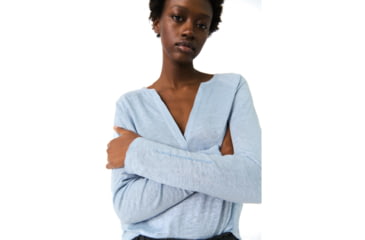 Image of Ecoalf Litalf Long Sleeve T-Shirt - Womens, Dusty Blue, XL, GATSLITAL1280WS22-345-XL