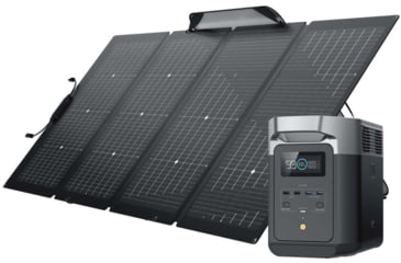 Image of EcoFlow DELTA 2 w/ 1 Portable Solar Panel, 220W, Black, DELTA2-220W