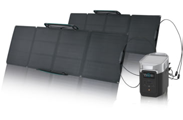 Image of EcoFlow DELTA 2 w/ 2 Portable Solar Panel, 110W, Black, DELTA2-110W2
