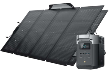 Image of EcoFlow DELTA 2 w/ 2 Portable Solar Panel, 220W, Black, DELTA2-220W2