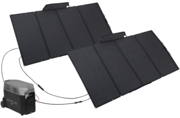 Image of EcoFlow DELTA Pro Portable Power Station w/Two 400W Solar Panels, Black, DELTAPro-400W2-US