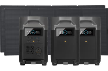 Image of EcoFlow DELTA Pro Portable Power Station w/Two Extra Battery and Two 400W Solar Panels, Black, DELTAPro-DELTAProEB2-400W2-US