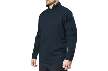Image of Elbeco UFX Bold Long Sleeve Zip Mock Neck Patrol Shirt, Regular, Midnight Navy, Large, SM4108NV+L