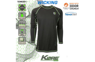 Image of Element Outdoors Kore Series Light Thermal Long-Sleeve Shirt - Mens, BLACK, X-Large, KS-LTLS-XL-BK
