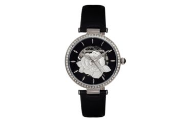 Image of Empress Anne Automatic Semi-Skeleton Leather-Band Watch, Black, One Size, EMPEM3101