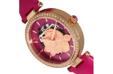 Image of Empress Anne Automatic Semi-Skeleton Leather-Band Watch, Hot Pink, One Size, EMPEM3105