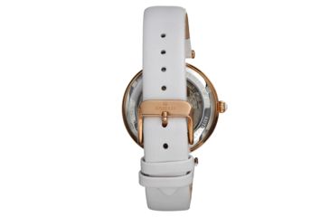Image of Empress Anne Automatic Semi-Skeleton Leather-Band Watch, White, One Size, EMPEM3104