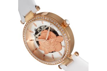 Image of Empress Anne Automatic Semi-Skeleton Leather-Band Watch, White, One Size, EMPEM3104