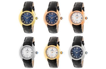 Image of Empress Anoinette Automatic Mother-Of-Pearl Leather-Band Watch w/Date