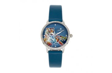 Image of Empress Diana Automatic Engraved MOP Leather-Band Watch, Teal, One Size, EMPEM3002