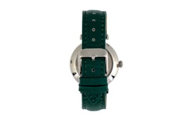 Image of Empress Edith Semi-Skeleton Leather-Band Watch, Green, One Size, EMPEM3302