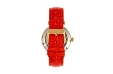 Image of Empress Edith Semi-Skeleton Leather-Band Watch, Orange, One Size, EMPEM3304
