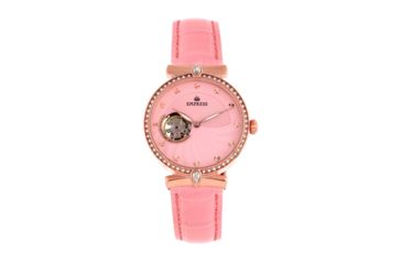 Image of Empress Edith Semi-Skeleton Leather-Band Watch, Pink, One Size, EMPEM3306