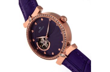 Image of Empress Edith Semi-Skeleton Leather-Band Watch, Purple, One Size, EMPEM3305