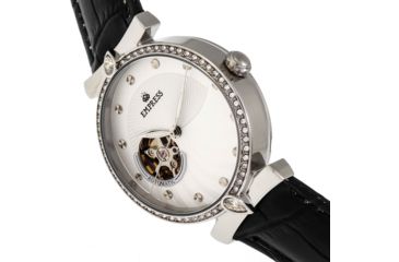 Image of Empress Edith Semi-Skeleton Leather-Band Watch, White, One Size, EMPEM3301