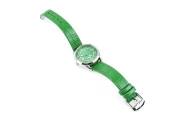 Image of Empress Messalina MOP Leather-Band Watch w/Date, Green, EMPEM2402
