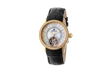 Image of Empress Valois Automatic Mother-Of-Pearl Semi-Skeleton Dial Leather-Band Watch, Gold/White, Standard EMPEM1303