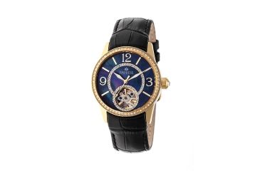 Image of Empress Valois Automatic Mother-Of-Pearl Semi-Skeleton Dial Leather-Band Watch, Gold/Black, Standard EMPEM1304