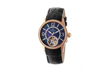 Image of Empress Valois Automatic Mother-Of-Pearl Semi-Skeleton Dial Leather-Band Watch, Rose Gold/Black, Standard EMPEM1306